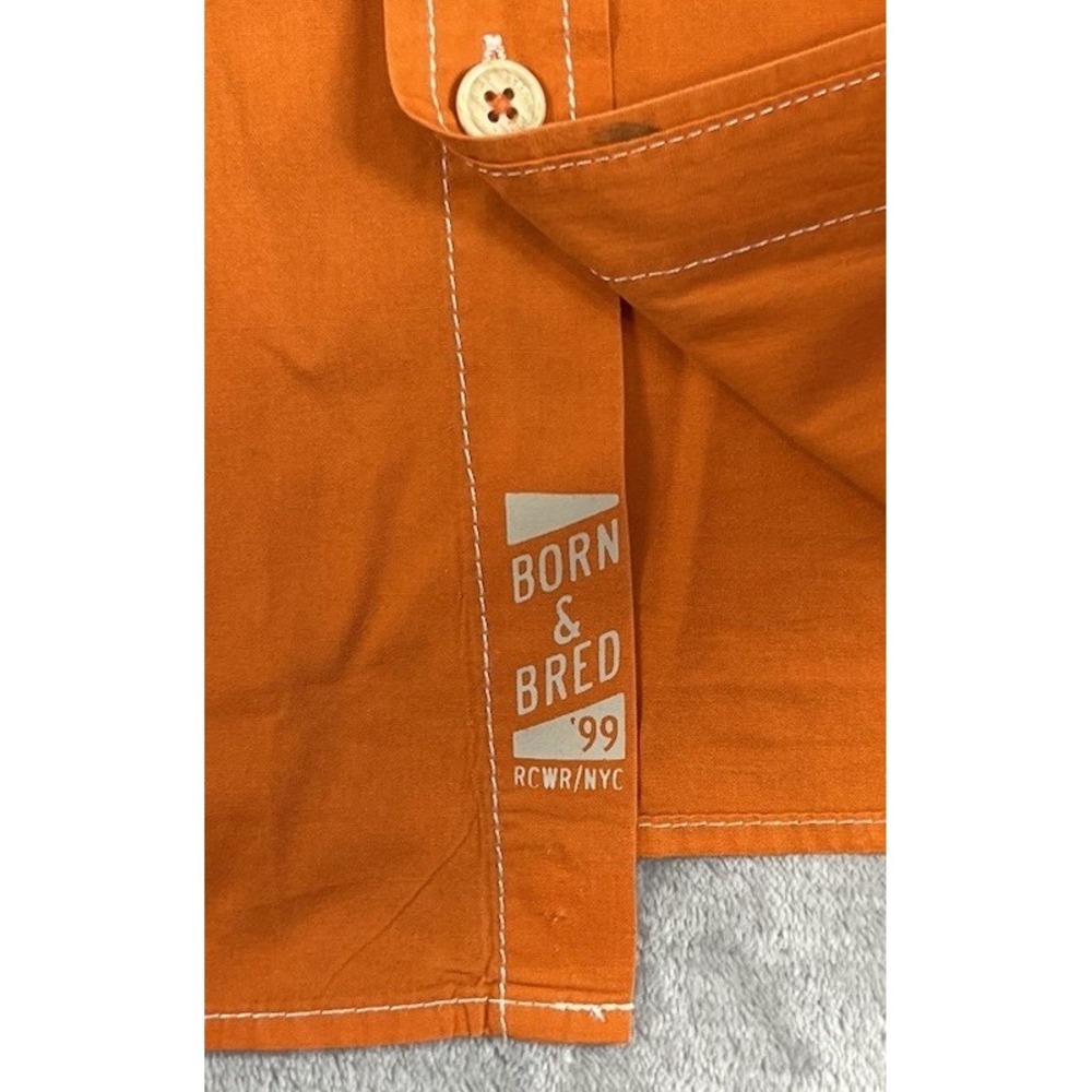 ROCAWEAR Classic Shirt Mens 3XL Orange Fresh 2 Death Brushed Poplin Y2K Lng Slv - Picture 6 of 10